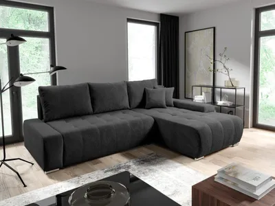 Produktbild von Intenso Ecksofa mit Schlaffunktion Velutti L Premium, Rechts, Dunkelgrau