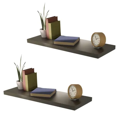 2 Stück Hochwertiges Wandboard Wandregal 80cm MDF PVC B80xH3,8xT23,5 cm
