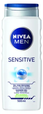 Zdjęcie produktu dla NIVEA MEN Sensitive, Żel pod prysznic, 500 ml, Dorośli, Mężczyźni, Ciało, twarz i włosy, Skóra wrażliwa