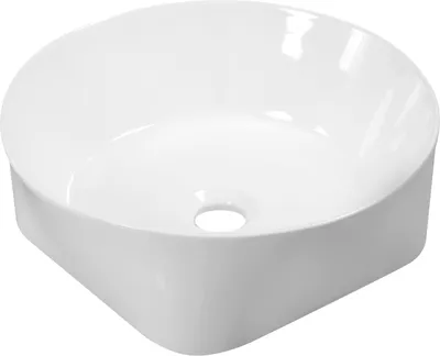 Produktbild von Kerra Keramik Waschbecken KR-919 weiß glänzend rund mit quadratischer Grundfläche