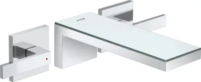 Image de Robinet de lavabo encastré AXOR MyEdition, 3 trous, pour montage mural, avec bec de 221 mm, finition chrome/verre miroir