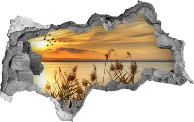 Produktbild von Selbstklebender Loch-3D-Aufkleber 95x73 cm Pier auf dem See