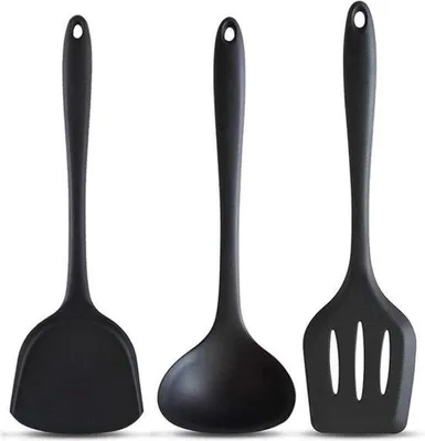 Produktbild von Silikon-Spatel-Sets - Küchenutensilien - 3 Stück - BPA-frei - Mehrfarbig