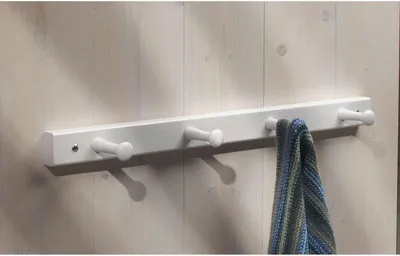 Produktbild von mDesign Wandgarderobe Garderobenhaken Hakenleiste 2er-Set Holz Weiß