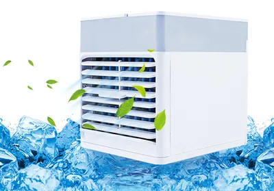 Image de Refroidisseur d'air de bureau, mini climatiseur d'appoint de 500 ml avec ventilateur de climatisation à brumisation, 3 vitesses, alimenté par USB, fonctionnement silencieux, ventilateur de refroidissement pour la maison, le bureau ou le salon