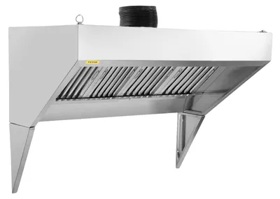 Image de Hotte d'évacuation commerciale VEVOR, Hotte d'évacuation de 1,5 m de long pour camions de produits alimentaires, Hotte de remorque de concession 201 en acier inoxydable avec 2 filets de filtre à huile grillagés amovibles en forme de U, Hotte d'évacuation résistante à la rouille