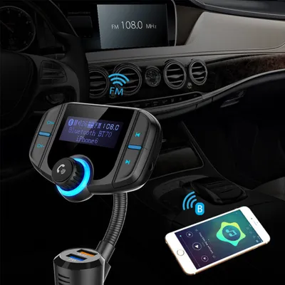 Immagine prodotto di Bt70 Auto Bluetooth-kompatibel Mp3 Player Grande Schermo Doppia Scheda Usb Accendisigari Trasmettitore Fm Caricabatterie Schwarz