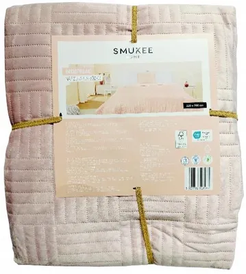 Produktbild von Smukee Velours Tagesdecke Bettüberwurf Pikiert Puderrosa