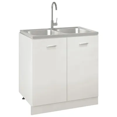 Produktbild von "Winter Sale" Spülen - Silber Doppelspüle Silbern 800x500x155 mm Edelstahl DE3246770