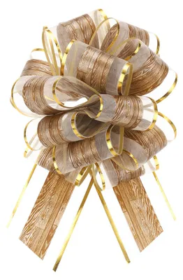 Produktbild von Ziehschleifen - 15 cm Durchmesser - Dekoration für Geschenkverpackungen und Bastelarbeiten - 10 Stück - Braun
