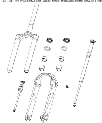 Produktbild von Rockshox Gabelfeder Debonair Schaft 35 Mm Schwarz 29´´ / 100 mm Schwarz 29´´ / 100 mm