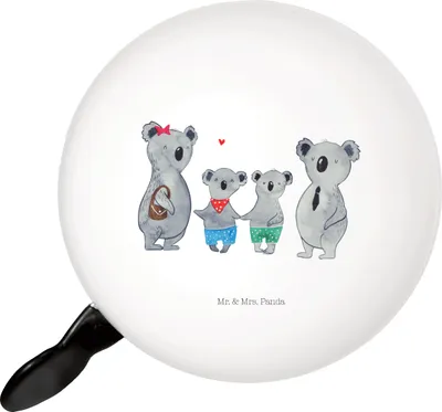 Produktbild von Mr. & Mrs. Panda Fahrradklingel Koala Familie zwei - Weiß - Geschenk, Fahrrad-Klingel, Schwester, Fahrradglocke, Fahrrad-Glocke, Koalabär, Fahrrad Klingel, glocke