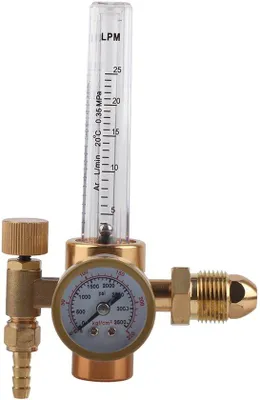 Image de Manomètre pour mesure de la pression de tête - Cuivre - Haute qualité - CGA580 - Pour applications laser - Appareil de mesure de pression précis - Régulateur de pression de gaz