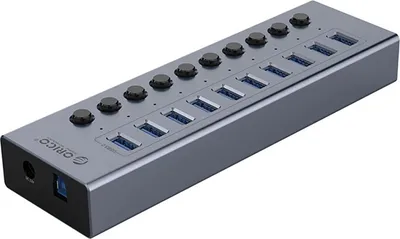Produktbild von Orico Bt2U3-10Ab 10X Usb-A 3.0 Hub Mit Schaltern - Grau