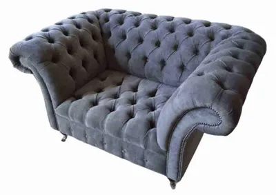 Produktbild von Chesterfield Sofa 1.5 Sitzer Couch Polster Design Sofas Sitz Polster Grau