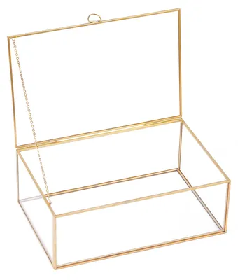 Produktbild von Vintage Glas Schmuckkästchen mit Deckel zur Dekoration