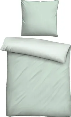 A neatly folded duvet cover and pillowcase set, presented on a white background.