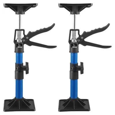 Obrázek produktu pro Teleskopická podpora stropu – napínací tyč – sada 2 kusů – nastavení jednou rukou – protiskluzová – otočná o 360° – rozsah 30–59 cm – modrá