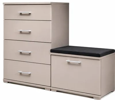 Produktbild von Schuhschrank Set mit Sitzbank Beige, 85x110x35 cm, Garderobe