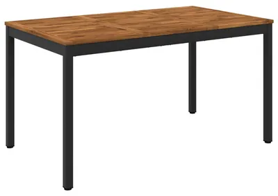 Obrázek produktu pro vidaXL Venkovní stůl, přírodní barva a černá, rozměry 141 x 80,5 x 75 cm