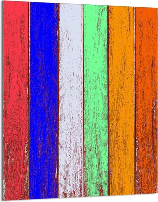 Produktbild von Herdabdeckplatte 40x52 Glaskeramikkochfeld Abdeckung Spritzschutz Glasplatte Deko Schneidebrett, Holz Bunt