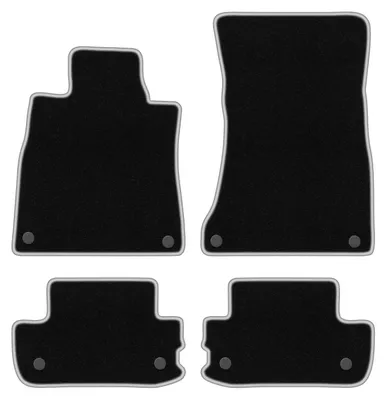 Produktbild von Fußmatten Automatten Velours Schwarz/Silber für Mercedes S W222 2013- Set 4-tlg