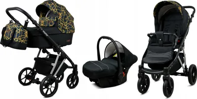 Produktbild von BabyLux® Marlux Magnetic | 3in1 Kinderwagen Set | Gold Line | Kombikinderwagen | Kinderwagenset