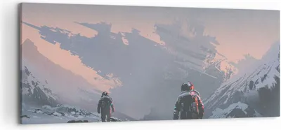 Produktbild von Bild auf Leinwand - Leinwandbild - Kosmos Planet - 120x50cm - Wand Bild - Wanddeko - Wandbilder - Leinwanddruck - Bilder - Kunstdruck - Wanddekoration - Leinwand bilder - Wandkunst - AB120x50-3906