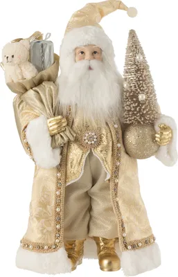 Produktbild von J-Line Weihnachtsmann Deko Resin/Textil Gold