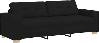 Immagine prodotto di Divano a 3 posti Nero 220x78x80 cm in Tessuto