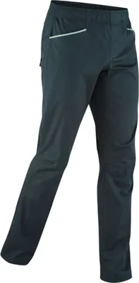 Dunkelgraue Kletter- und Boulderhose "Me Dojo Pants" von Edelrid mit elastischem Bund und seitlichen Taschen.