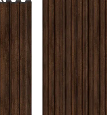 Produktbild von VOX Lamellenwand LINERIO - 3D MDF Wandpaneel - Akustikplatte - 2,65m x 16 - M-LINE - Schokolade