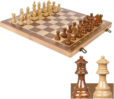 Imagen del producto de Juego de ajedrez magnético, plegable, hecho completamente de madera