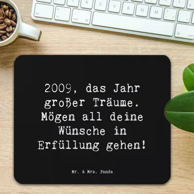 Produktbild von Mr. & Mrs. Panda Mouse Pad Spruch 2009 Geburtstag - Schwarz - Geschenk, Erinnerung, computer mousepad, Glückwunsch, laptop, Inspiration, Alter, bedeutende Meilensteine