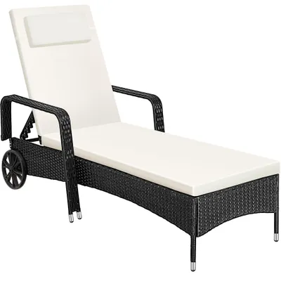 Produktbild von tectake® Rattan Sonnenliege 200 x 70 x 33 cm