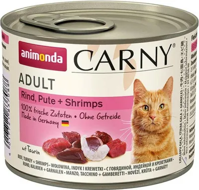 Zdjęcie produktu dla animonda Carny 4017721837088, Dorosły, Każda rasa, Wołowina, Krewetka, Indyk, 200 g