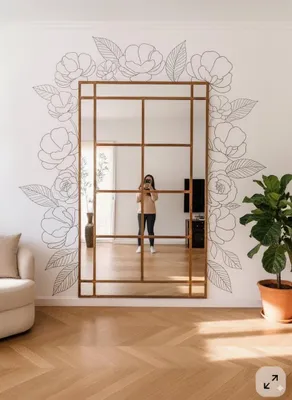 Blumen- und Blätterkonturen – Decords Wandtattoo, Produktansicht 1