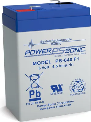 A studio shot of a Powersonic battery.