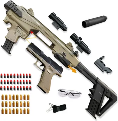 Immagine prodotto di Pistola giocattolo per bambini con set di accessori 30 testa in schiuma - aggiornamento stile 2