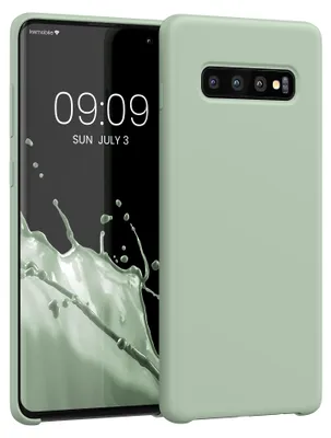 Produktbild von kwmobile Handyhülle für Samsung Galaxy S10 Plus / S10+ Hülle - Case Silikon - Kabelloses Laden - Schutzhülle Cover in Graugrün