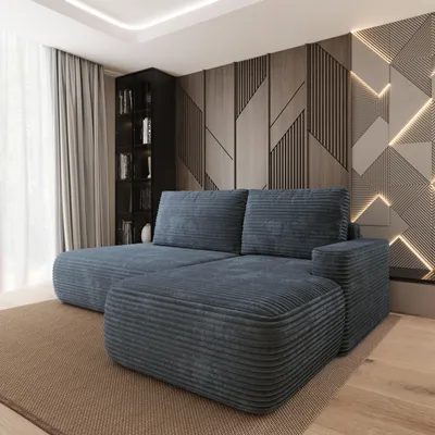 Produktbild von Masseno Ecksofa AVINI T R-S mit Schlaffunktion L-Form, Sofa mit Bettkasten, Wohnzimmersofa, Couch, Soffa, Bettsofa, Couchgarnitur- Grau, TILIA 85