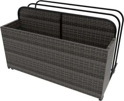 Productafbeelding van Zwembad Opbergbak - Outdoor Organizer - Terras Opruimen - Met Wielen - 76 cm Hoog - Bruin
