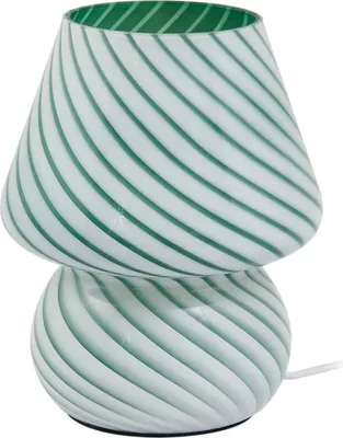 Produktbild von Lindby Tischleuchte Andriana, grün/weiß, Glas, Ø 15 cm