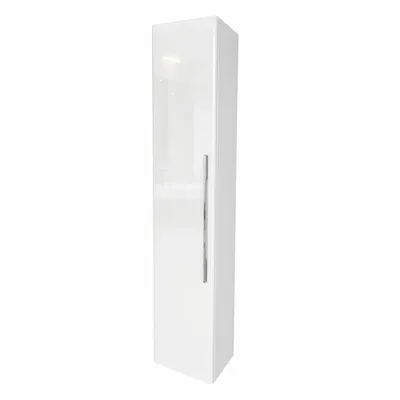 Produktbild von Hochschrank MOBI - Weiß Hochlangz - 36x180x29 cm - Universelle Montage - Badezimmermöbel - Badezimmerschränke