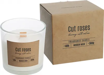 Obrázek produktu pro Scented candle Cut Roses 40 hours of burning in glass