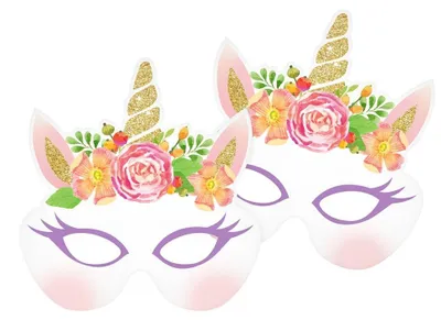 Produktbild von 6 Einhorn Masken
