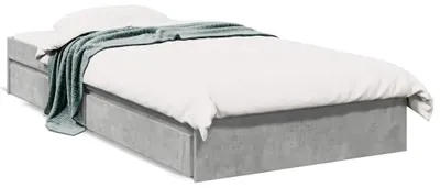 Produktbild von vidaXL Bettgestell mit Schubladen Betongrau 90x190 cm Holzwerkstoff