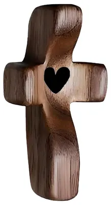 Holzkreuz aus Walnussholz, 5 x 2 x 2 x 0,75 cm, handlich