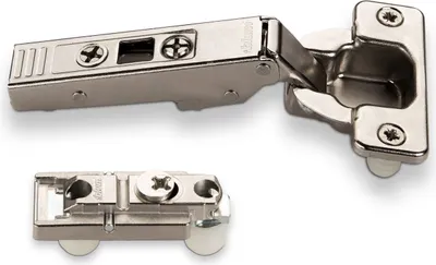 Produktbild von 1 x CLIP Standardscharnier 107° Eckanschlag + Montageplatte Topf zum Schrauben oder Einpressen(Inserta)