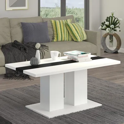 Produktbild von Couchtisch Kaffeetisch Sofatisch BESTIV weiß 110 x 53 x 60cm